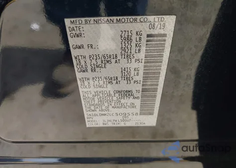 2020 Infiniti Qx60 Pure Awd from USA, damaged, VIN 5N1DL0MM2LC509558